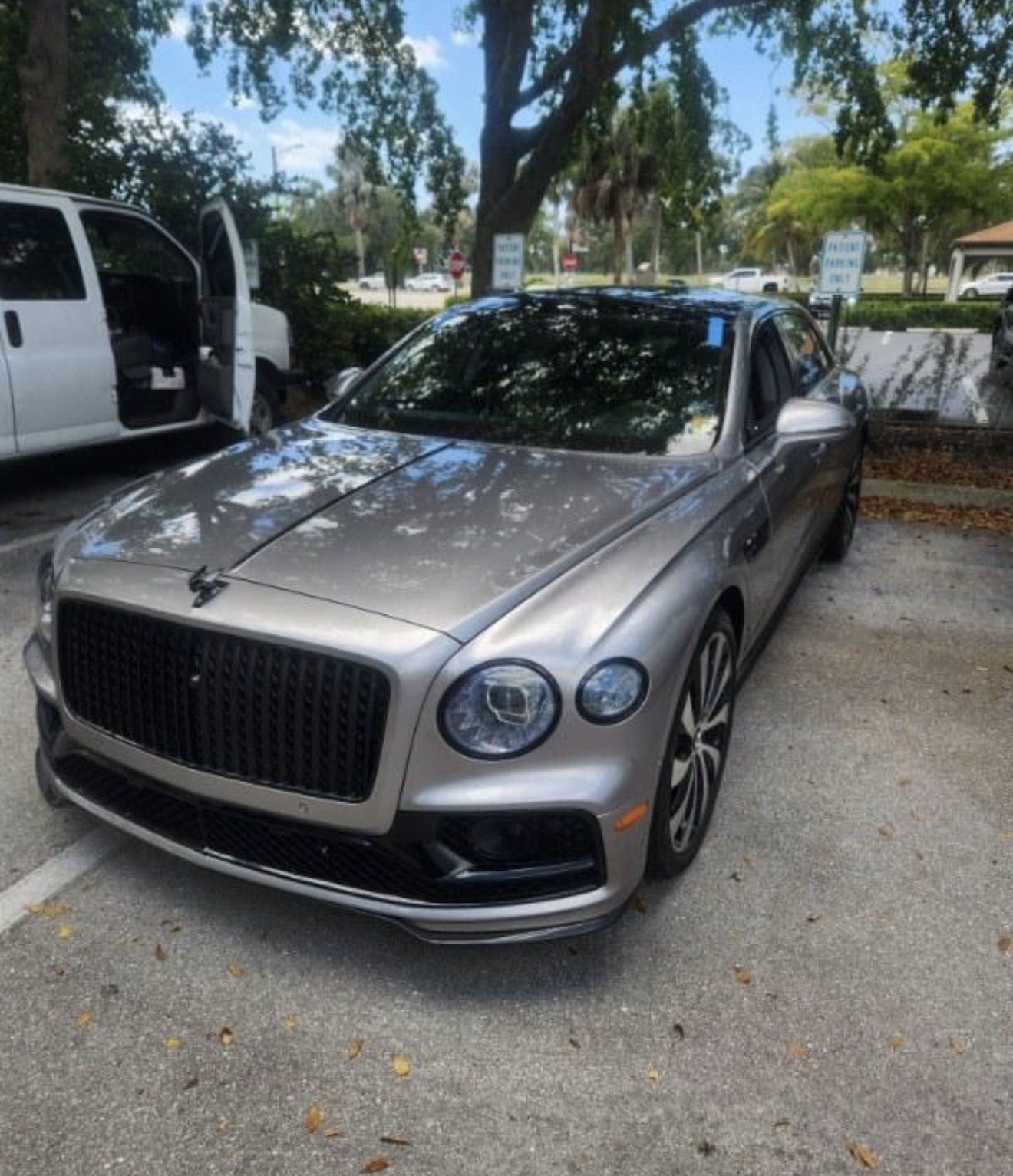 Bentley sedan serviced by PRO AGC mobile auto glass