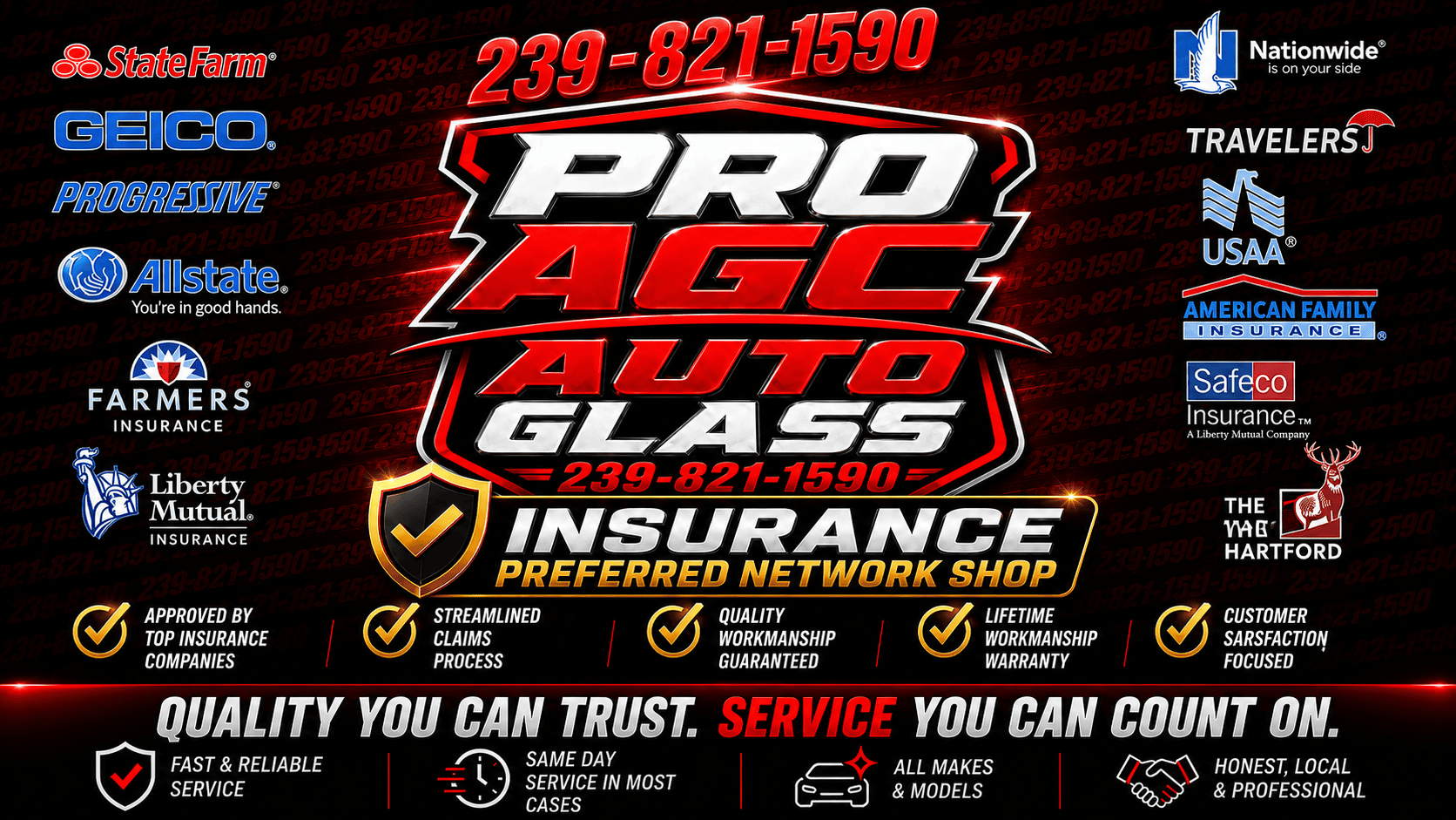 PRO AGC Auto Glass is an insurance preferred network shop